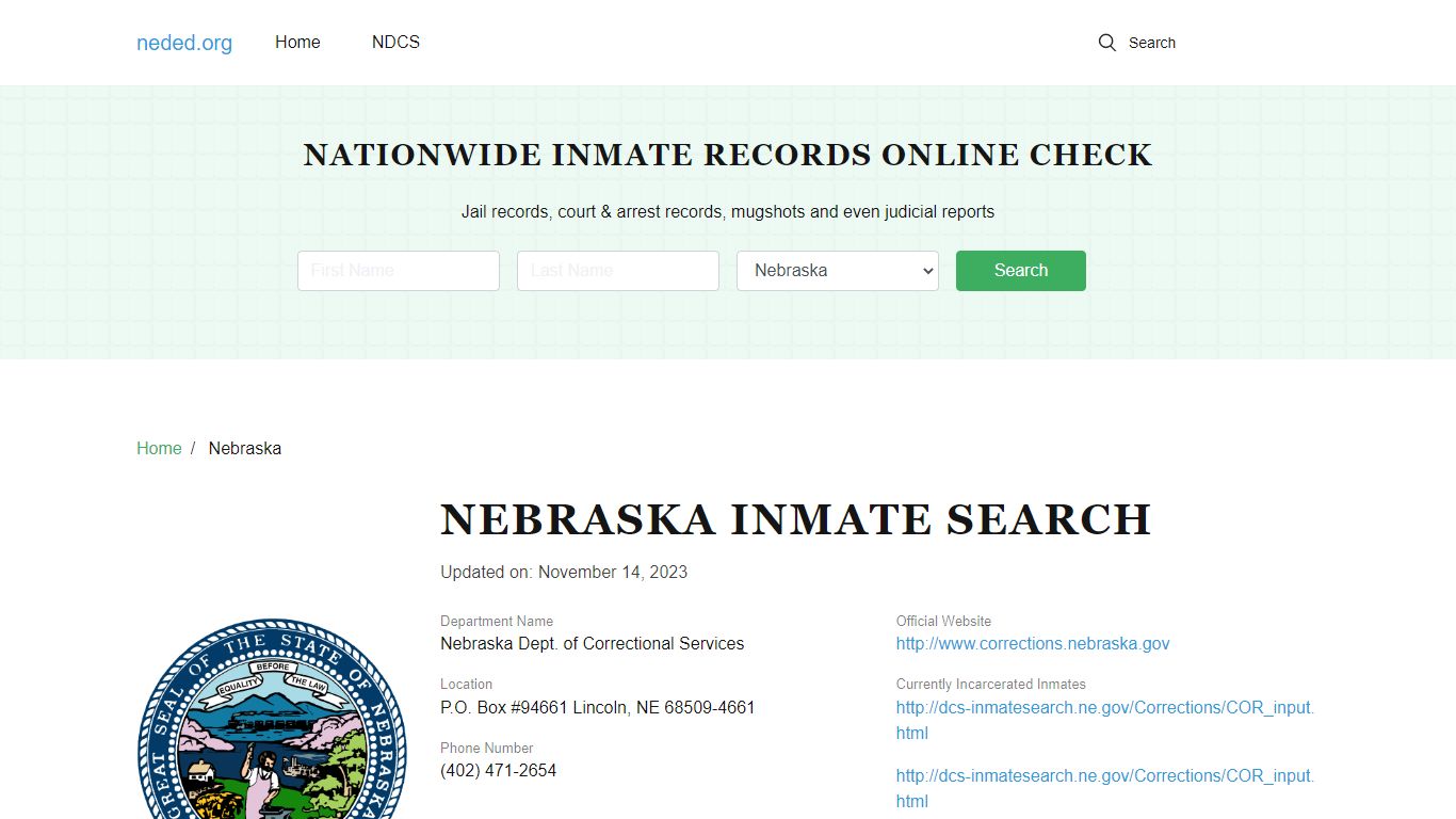 Nebraska Inmate Search – Nebraska DOC Offender Lookup